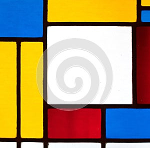 Image of a multicolored stained glass window