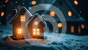 Image of multiple burning candles icons over house. ai generative.