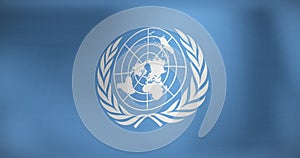 Image of national flag of unicef waving