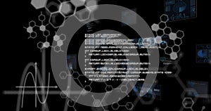 Image of network of connections with icons over data processing