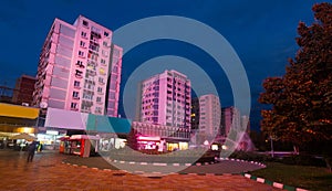 Image of night center city in Pitesti