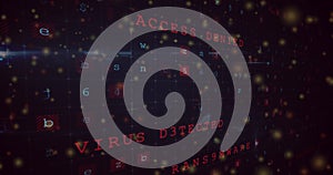 Image of numbers and access denied on black background