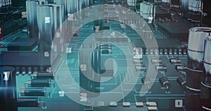 Image of numbers changing over computer processor