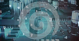 Image of numbers changing over computer processor