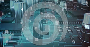 Image of numbers changing over computer processor