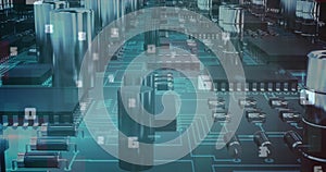 Image of numbers changing over computer processor