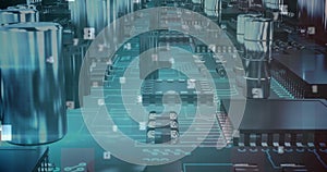 Image of numbers changing over computer processor