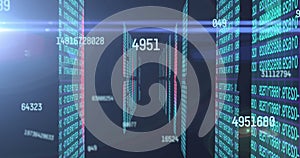 Image of numbers changing over data processing on computer servers