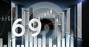 Image of numbers changing over statistics and data processing