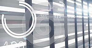 Image of numbers and data processing over computer servers