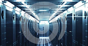 Image of numbers and data processing over computer servers