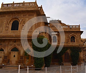 This is an image of old and ancient maharaja palace jaisalmer rajasthan india