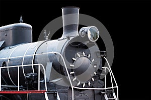 Image of an old locomotive closeup