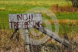 Old Weathered No Trespassing Sign