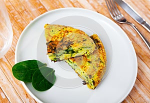Image of Omelette with spinach photo