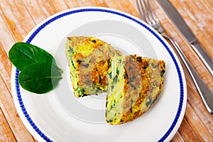 Image of Omelette with spinach photo