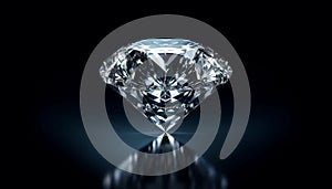 An image of one large diamond with many reflections and refractions of light. photo