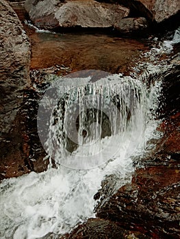 This image is one type of fresh water inside the rock.