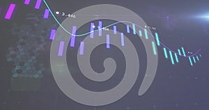 Image of online security padlock over financial data processing