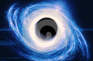 Image of open deep space. computer model black hole image