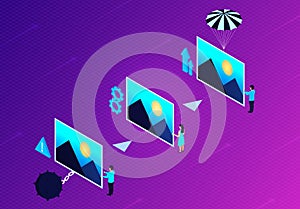 Image Optimization and Image Compression Concept - 3D Illustration