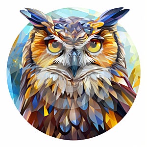 an image of an owl with yellow eyes