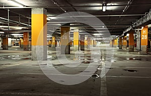 Image of parking garage underground interior