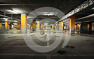 Image of parking garage underground interior