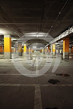 Image of parking garage underground interior