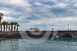 Image of the paseo maritimo bridge in the town of Arrecife on the island of Lanzarote photo