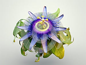 Image of passion flower on white background