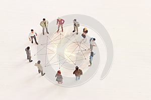 image of people figures standing in circle, human resources, leadership and management concept photo