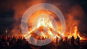 image of the people gathering with bornfire
