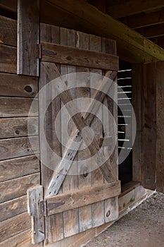 Wood grain antique barndoors and rustic photo