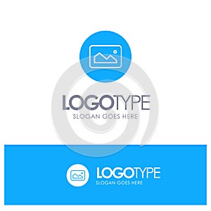 Image, Photo, Basic, Ui Blue Solid Logo with place for tagline