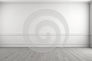 Image photo of empty tile floor with white wall AI generated