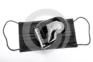 Image of piano mask white background