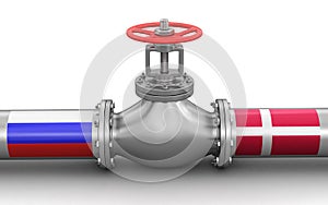 Pipeline with flags. Image with clipping path