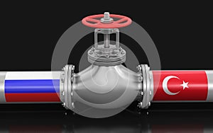 Pipeline with flags. Image with clipping path