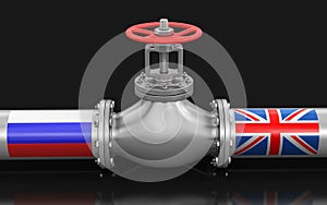 Pipeline with flags. Image with clipping path