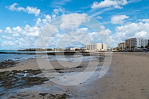 Image of playa el reducto in Arrecife island of Lanzarote, canary islands photo