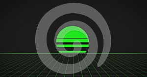 Image of please insert coin text over digital sunset