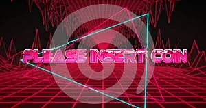 Image of please insert coin text over digital tunnel