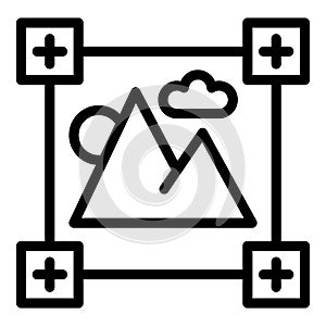 Image plotter icon outline vector. Printer format