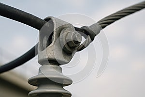 Electrical Cable Connection. Utility Infrastructure Close-Up