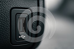 USB Port Close-Up. Computer Connection Hardware Detail