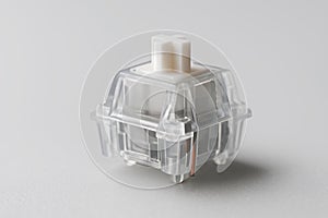Mechanical Keyboard Switch Close-Up. Transparent Housing