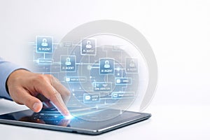 AI Agent Automation Workflow on Tablet Interface