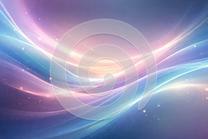 Multicolored Pastel Light Waves with Sparkles on Gradient Background