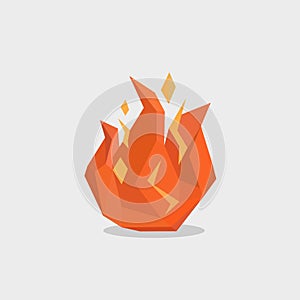 Image of polygonal fire. fire logo vector illustration in low poly